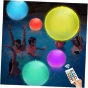 4 Pack LED Light Up Beach Ball 16", Glow-in-the-Dark Inflatable Pool Toys,