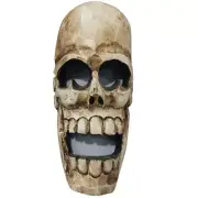 Wooden Decor Skull Head Figurine Mask Halloween Sculpture Wall Art Prop Hanging