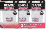 REACH ULTRACLEAN Gentle Gum Care Expanding Floss – Woven, Non-Waxed, PFAS-Free with Vitamin E, for Sensitive Gums, Cinnamon Mint 55YD (3-Pack)