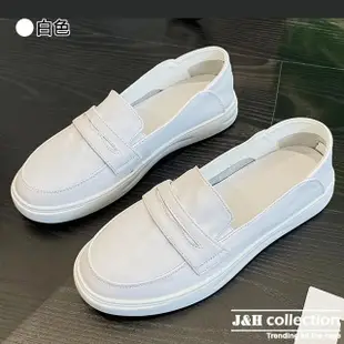 【J&H collection】百搭真皮平底休閒鞋(現+預 白色 / 黑色)