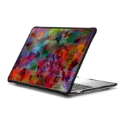 MacBook Pro 13-inch (M1 / M2 / Intel) Impact Case THROUGH ROSE-COLORED GLASSES - Colorful Rainbow Multicolor Layered Fine Art Abstract Acrylic Roses Painting Floral Garden Petals Leaves Flowers Technicolor Whimsical Summer