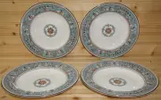 Wedgwood Florentine Turquoise (4) Rimmed Soup Bowls, 9" New with Tags (B73)