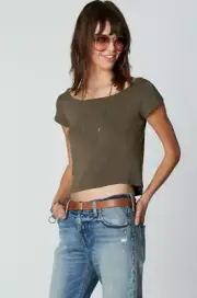 FLYNN SKYE Britt Top, White & Moss Colors Available, NWT