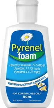 Pyrenel Head Lice Treatment Shampoo Foam, 100 Milliliters