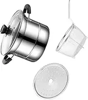 Mikinona Complete Cooking Kit: Stockpot Deep Fryer Soup Pan Milk/Soup Saucepan Single Handle Nonstick Lid Pasta Strainer Stainless Steel