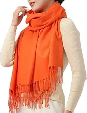 [Gochoneng] Women's Scarf Pashmina Shawls and Wraps for Evening Dresses Wedding Bridesmaid Bride Shawl Soft Winter Warm Scarves, Orange