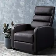 1x Artiss Recliner Chair Lounge Sofa Brown