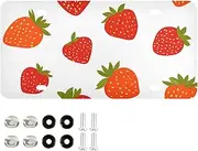 ZRYSMY License Plate Strawberry Leaf Red Aluminum Decorative Car Front Metal Plate 6 × 12 in