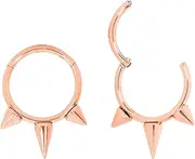 [365 Sleepers] 316L Surgical Steel Unisex 16G Spike Hinged Segment Ring Helix Tragus Septum Nose Hoop Earring Body Piercing Jewellery
