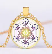 Pendant Magic Hexagram Greece Sacred Geometry Cube Metatron Necklace - Style 08