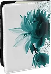 [JEJEA] Teal Lily Print Travel Organizer Credit Cards Case Passport BookPassport Holder Cover Wallet forTraveling,, Black, One Size