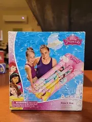 Disney Princess Inflatable Pool Beach Mat Floating Raft Belle Aria Jasmin, New