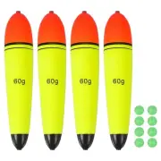 Fishing Floats Slip Bobbers with Beads 2.1 Oz for Freshwater(4 Pack, Red/Yellow)