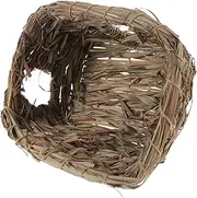 Hohopeti 1Pc Hand Woven Grass Pet Nest for Rabbits Hamsters and Chinchillas Cozy Animal House for Small Pets Natural Grass Material for Resting and Sleeping