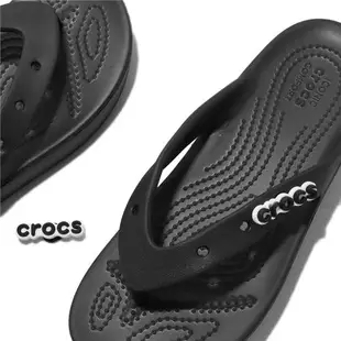 Crocs 拖鞋 Classic Platform Flip 女鞋 黑 夾腳拖 人字拖 厚底 卡駱馳 207714001 [ACS 跨運動]