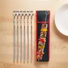 - 6Pcs Kabob Skewers Stainless Steel Barbecue Flat Skewers Kitchen Accessories