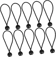 NOLITOY 10pcs Black Elastic Rope with Ball Weather Resistant Bungee Straps for Securing Tarps Tents and Outdoor Gear Stretch Bungee Cord for Versatile Use