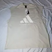 Adidas One CTN Basketball Sleeveless Tee Unisex Size M Medium Alumina IK0004 NWT
