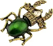 [A N KINGPiiN] Vintage Golden and Green Enamel Bee with Swarovski Detailing Lapel Pin, Brooch Suit Stud, Shirt Studs Men's Accessories