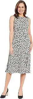 [London Times] Women's Inset Waist Midi Dress Career Office Occasion Guest of