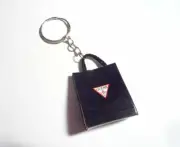 Guess Retail Brand Shopping Bag KEYCHAIN Keyring Novelty Indonesia 3D 1.5" Black