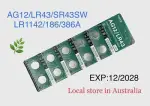 10 AG12/LR43/SR43SW/LR1142/186/385A Button Batteries 1.5V Alkaline Cell EXP2028