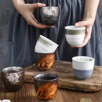 在飛比找ETMall東森購物網優惠-創意陶瓷壽司餐具復古功夫茶杯