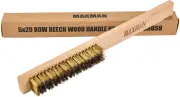 Maxman Brass Brush Soft Brass Bristle Wire Brush with 10" Beechwood Handle