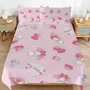 a1599 My Melody Duvet Cover Set, 3 Piece Bedding Set 86x70" Double Sided Printing Decorative Comforter Cover Set (1 Duvet Cover + 2 Pillow Shams)" jfr