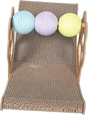 Alasum All Season Pet Rocking Bed with Colorful Balls Indoor Cat Scratcher Pad Claw Grinding Board for Healthy Claws Durable Household Scratch Pad Plaything for Cats
