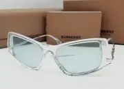 BURBERRY transparent-silver/azure blue BE4408 302480 52 sunglasses NEW IN BOX!
