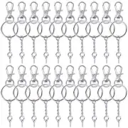BronaGrand 50 Pieces Metal Swivel Clasps Lanyard Snap Hook Lobster Claw Silver