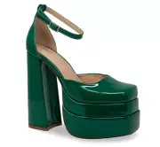 Chase & Chloe Women's Platform Chunky Heels With Ankle Strap