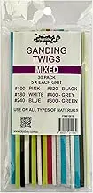 ICKYSTICKY Mixed Grits Sanding Twigs or Sticks Ideal for Woodworking Hobby Arts Crafts Models Mixed Grits and Lengths Cushioned Abrasive 30pack