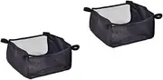 ibasenice Stroller Storage Basket - 2PCS Baby Stroller Basket Nappy Storage Pouch Baby Stroller Bottom Basket Under Case Storage Bags Stroller Accessories