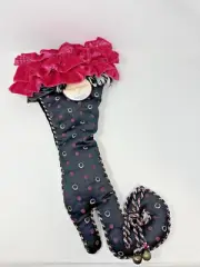Seasons of Serendipity Christmas Holiday Stocking Victorian Black Pink Feathers
