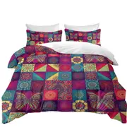Colorful Oriental Moroccan Mandala Tiles Quilt Cover