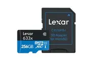 Lexar 633x MicroSD Memory Card w Adaptor - 256GB
