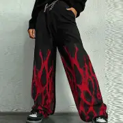 INCERUN Mens Casual Print Color Block Pant Zipper Button Casual Loose Fit Long Pants with Pockets for Men S-5XL