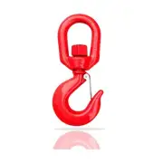15 Tons 360 Swivel Lifting Hook Red with Latch Heavy Duty Swivel Hook Swivel ...