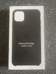 Apple Leather Case for iPhone 11 Pro Max MX0E2ZM/A Black New Free Shipping