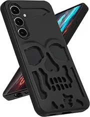 [Lotadilo] for S24 Plus Case - Skull Skeleton for Men Boys Grils Women Cool Pattern Gothic Design Hollowed Protective Soft Cover for Samsung Galaxy S24 Plus Case,Blac