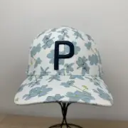Puma GOLF Mens Verdant P Cap Snapback Golf Hat Blue and White Floral