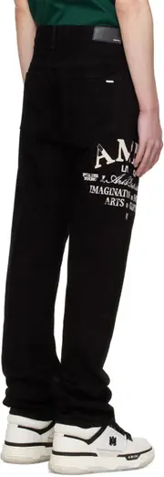 Logo decal denim trousers 34 Black