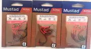 Three (3) packs Mustad Ruthless Slow Fall Assist Fish Hooks Size 2