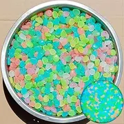 0.39 inch Small Luminous Stone, 500 Pieces Oval-Shaped Pebble,Can be Used as Part of Safety Signage to Enhance Visibility at Night or in Low Light environments.(Color)