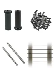 100Pack Cable Railing Kit Protective Sleeves Black Stainless Steel Deck Railing