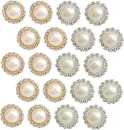 jojofuny 20pcs Pearl Rhinestone Charms for DIY Hairpin and Earring Decoration Flatback Pearls for Craft Projects Wear Resistant Material Shiny Surface for