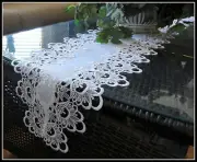 Lace Table Runner Dresser Scarf DECADENT WHITE 65" Doily Mantel Shelf