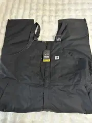 Carhartt Biberall Mens 4XL Regular Yukon Extremes Loose Fit Black Bib Overalls